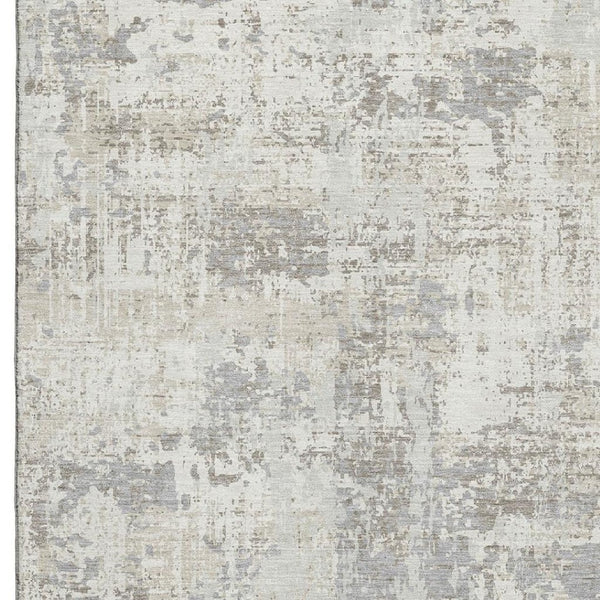 HomeRoots 10' X 14' Ivory and Gray Abstract Area Rug - Stylish, Washable, UV-Protected for Modern Living Spaces 679138