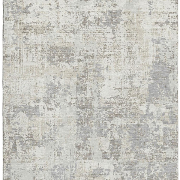 HomeRoots 10' X 14' Ivory and Gray Abstract Area Rug - Stylish, Washable, UV-Protected for Modern Living Spaces 679138