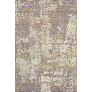 HomeRoots 9' X 12' Elegant Lavender Gold Ivory Abstract Area Rug - Washable, UV Protected, Stain Resistant Design 679143