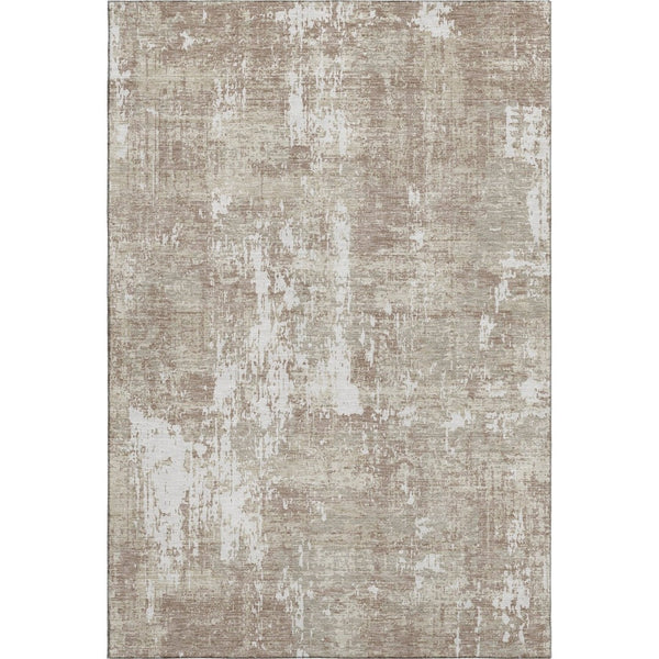 HomeRoots 9' X 12' Stylish Taupe Beige & Ivory Abstract Washable Area Rug with UV Protection for Busy Homes 679167
