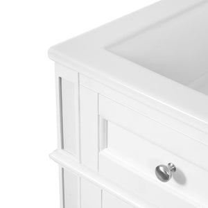 English Elm 16-inch French Style Freestanding Vanity Set with Ceramic Sink and Soft Close Cabinet White N710P405388K