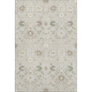 HomeRoots 9' X 12' Elegant Beige Ivory Taupe Oriental Area Rug - Washable, UV Protected & Stain-Resistant! 679179