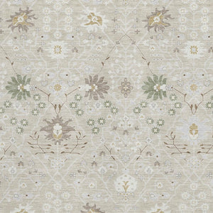 HomeRoots 9' X 12' Elegant Beige Ivory Taupe Oriental Area Rug - Washable, UV Protected & Stain-Resistant! 679179