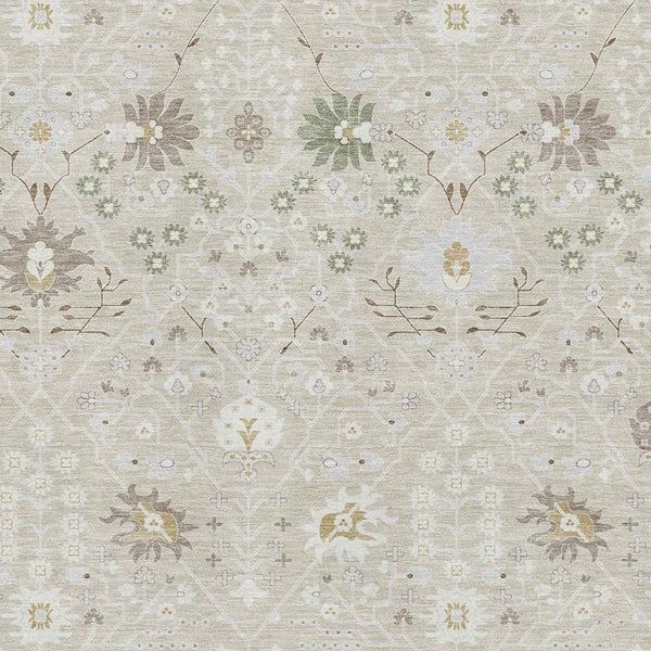 HomeRoots 10' Washable Beige Ivory Taupe Oriental Area Rug with UV Protection - Stain Resistant & Durable Elegance 679180