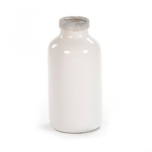 Zentique Distressed Crackle White Vase with Aged Glaze — Timeless Ceramic Accent for Fresh or Dried Blooms W9 x H19 x D9 6791L A369A