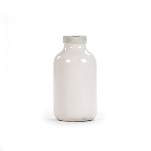 Distressed Crackle White Vase (6791S A369A) Zentique