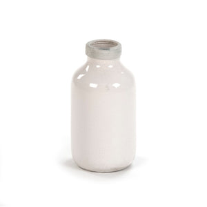 Zentique Distressed Crackle White Vase with Aged Glaze — Timeless Ceramic Accent for Fresh or Dried Blooms W6 x H11.5 x D6 6791S A369A