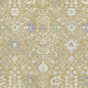 HomeRoots 8' X 10' Stylish Gold Gray Ivory Oriental Area Rug - Washable, Stain Resistant, UV Protected & Durable 679202