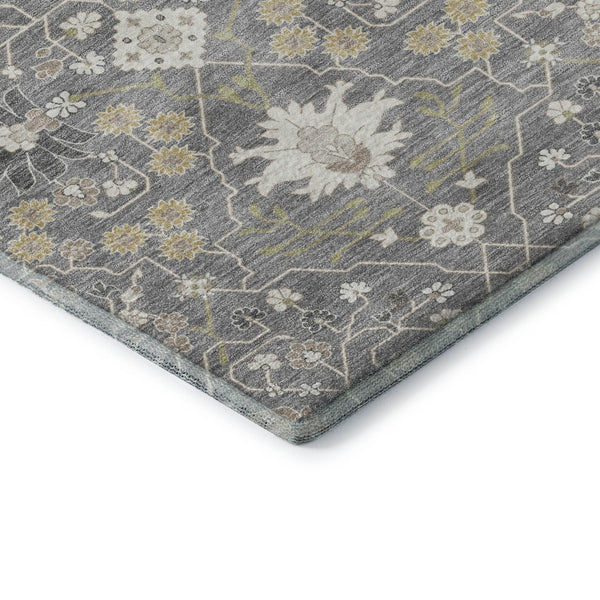 HomeRoots 8' X 10' Gray Ivory and Beige Oriental Washable Area Rug - Stylish, Durable, UV Protected for Homes 679208