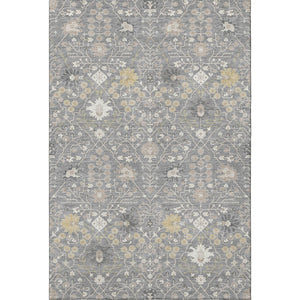 HomeRoots 8' X 10' Gray Ivory and Beige Oriental Washable Area Rug - Stylish, Durable, UV Protected for Homes 679208