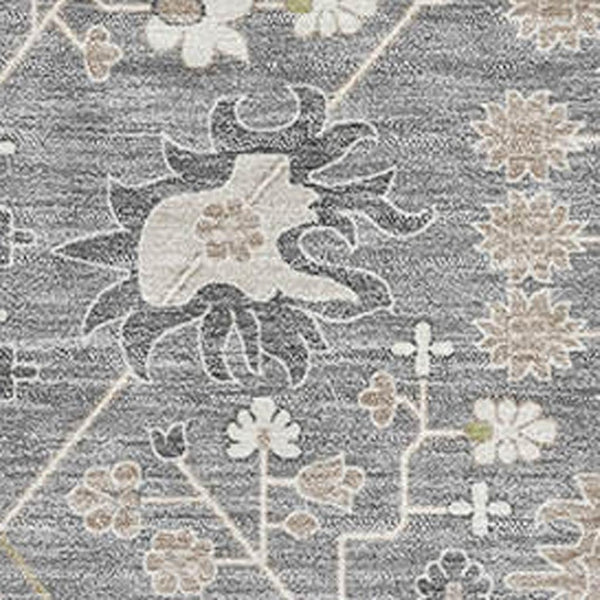 HomeRoots 10' Gray Ivory and Beige Oriental Washable Area Rug - Stain Resistant, UV Protected, Durable Design 679210