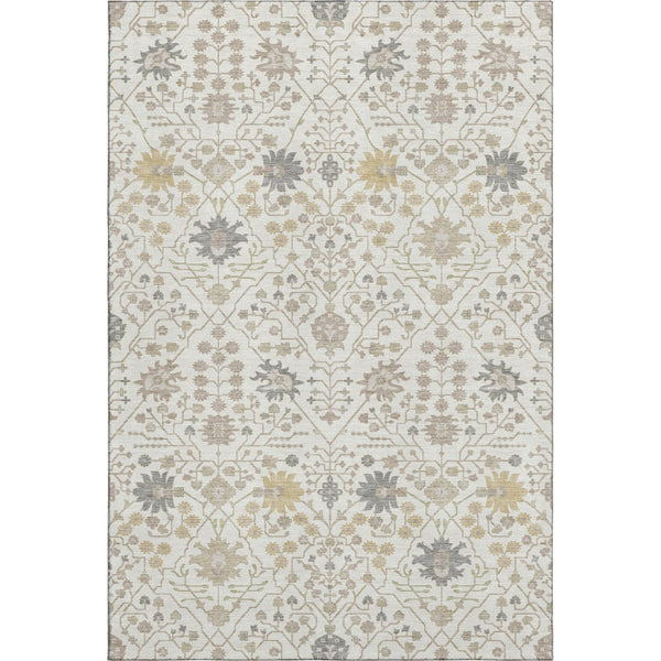 HomeRoots 9' X 12' Ivory Beige & Gray Oriental Area Rug - Washable, Stain-Resistant, UV-Protected Elegance 679215
