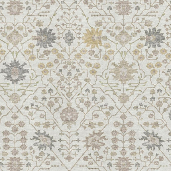 HomeRoots 9' X 12' Ivory Beige & Gray Oriental Area Rug - Washable, Stain-Resistant, UV-Protected Elegance 679215