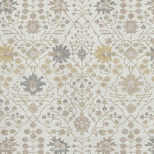 HomeRoots 10' X 14' Elegant Ivory Beige & Gray Oriental Area Rug - Washable, UV Protected for High-Traffic Homes 679216