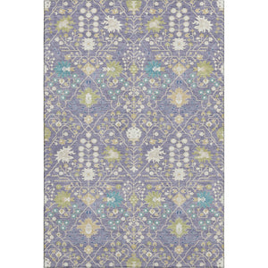 HomeRoots 8' X 10' Elegant Lavender Beige & Blue Oriental Area Rug - Washable, UV Protection & Stain Resistant 679220