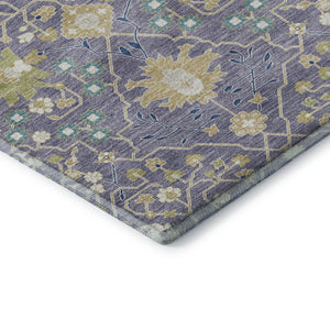 HomeRoots 8' X 10' Elegant Lavender Beige & Blue Oriental Area Rug - Washable, UV Protection & Stain Resistant 679220