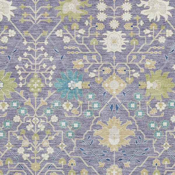 HomeRoots 9' X 12' Elegant Lavender Beige Blue Oriental Area Rug – Washable, Stain-Resistant & UV Protected 679221