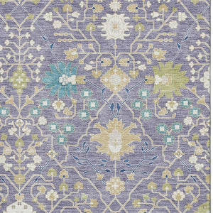 HomeRoots 10' X 14' Elegant Lavender, Beige & Blue Oriental Area Rug – Washable, UV Protected & Stain Resistant! 679222