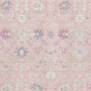 HomeRoots 5' X 8' Pink Silver Lavender Washable Oriental Area Rug with UV Protection - Durable & Stylish Decor 679224