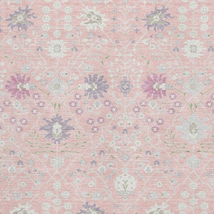 HomeRoots 8' X 10' Elegant Pink and Silver Oriental Area Rug - Washable, UV Resistant, Perfect for Family Spaces! 679226