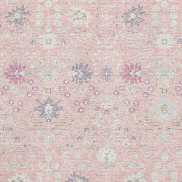 HomeRoots 8' X 10' Elegant Pink and Silver Oriental Area Rug - Washable, UV Resistant, Perfect for Family Spaces! 679226