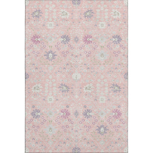 HomeRoots 10' Pink, Silver & Lavender Oriental Washable Area Rug - Elegant UV Protected Design for Homes 679228
