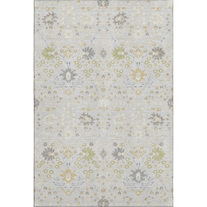HomeRoots 5' X 8' Elegant Silver Gold Gray Oriental Washable Area Rug with UV Protection & Stain Resistance 679230