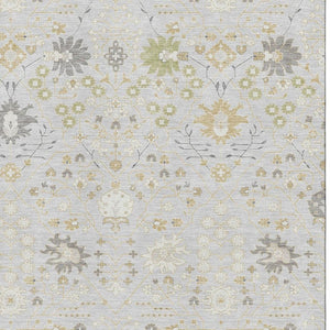 HomeRoots 5' X 8' Elegant Silver Gold Gray Oriental Washable Area Rug with UV Protection & Stain Resistance 679230