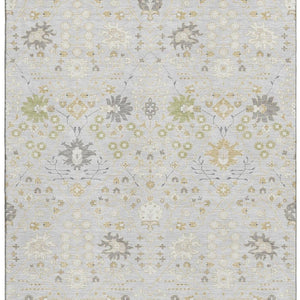 HomeRoots 5' X 8' Elegant Silver Gold Gray Oriental Washable Area Rug with UV Protection & Stain Resistance 679230