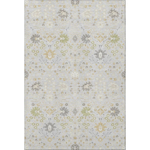 HomeRoots 8' X 10' Elegant Silver Gold Gray Oriental Washable Area Rug with Stain Resistance & UV Protection 679232
