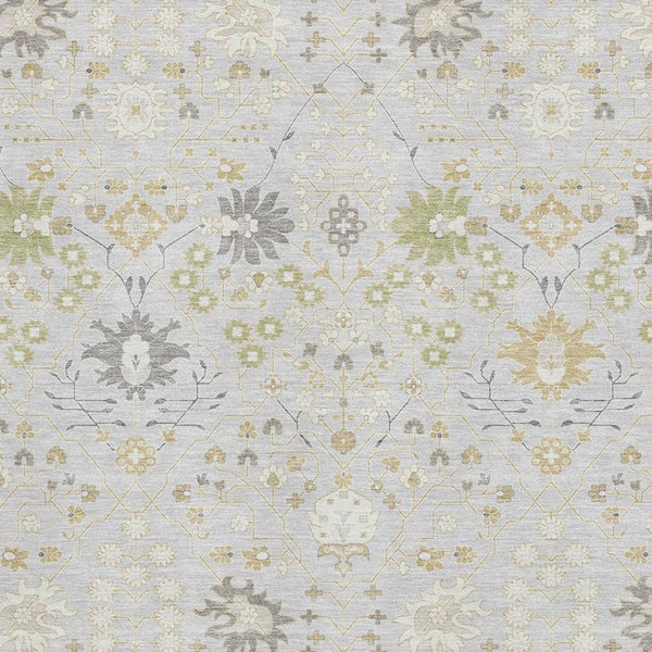 HomeRoots 10' Elegant Silver, Gold & Gray Oriental Washable Area Rug with UV Protection for Timeless Style 679234