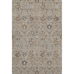 HomeRoots 8' X 10' Taupe Gray & Brown Oriental Washable Area Rug - Durable, Stain Resistant, UV Protected Design 679244