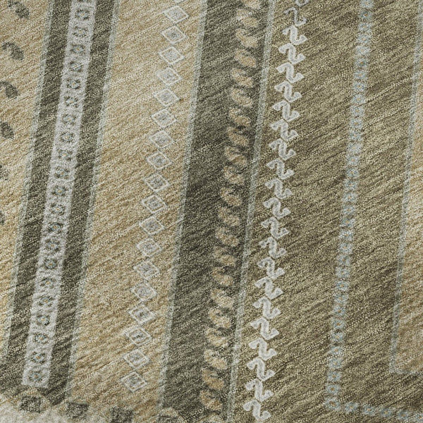 HomeRoots 9' X 12' Washable Beige Ivory Gray Tribal Area Rug with UV Protection - Durable & Stylish Decor 679251