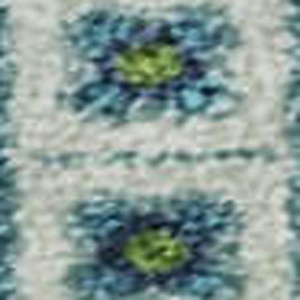 HomeRoots 5' X 8' Vibrant Lime Green, Teal & Ivory Tribal Area Rug – Durable, Washable, UV Protected Style! 679290