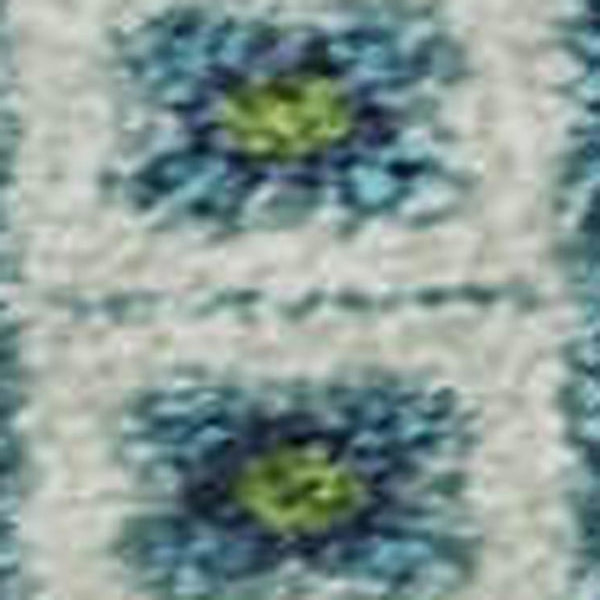 HomeRoots 10' Vibrant Lime Green, Teal & Ivory Tribal Washable Area Rug with UV Protection for Durability & Style! 679294