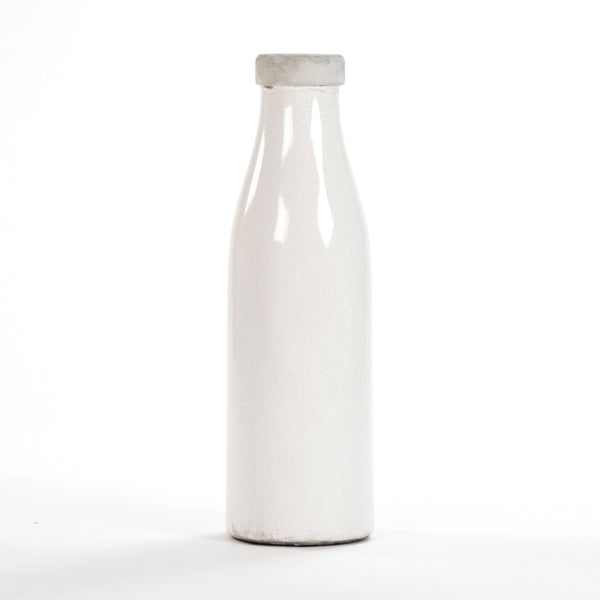 Distressed Crackle White Vase (6792L A369A) Zentique