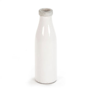 Zentique Distressed Crackle White Vase with Aged Glaze — Timeless Ceramic Accent for Fresh or Dried Blooms W6 x H19.5 x D6 6792L A369A