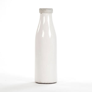 Zentique Distressed Crackle White Vase with Aged Glaze — Timeless Ceramic Accent for Fresh or Dried Blooms W6 x H19.5 x D6 6792L A369A