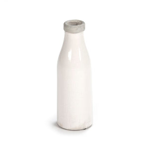 Zentique Distressed Crackle White Vase with Aged Glaze — Timeless Ceramic Accent for Fresh or Dried Blooms W5 x H15.5 x D5 6792M A369A