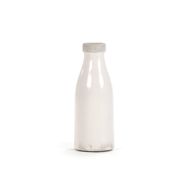 Zentique Distressed Crackle White Vase with Aged Glaze — Timeless Ceramic Accent for Fresh or Dried Blooms W4.5 x H12 x D4.5 6792S A369