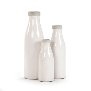 Zentique Distressed Crackle White Vase with Aged Glaze — Timeless Ceramic Accent for Fresh or Dried Blooms W4.5 x H12 x D4.5 6792S A369