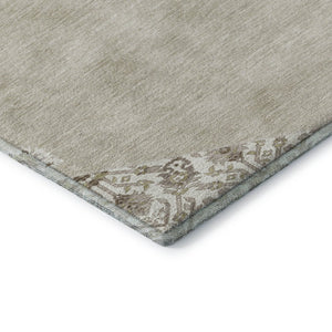 HomeRoots 5' X 8' Beige Ivory Brown Oriental Washable Area Rug with UV Protection for Busy Households 679326