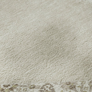 HomeRoots 8' Beige Ivory and Brown Oriental Round Rug - Washable, UV Protected, Perfect for Busy Homes 679327