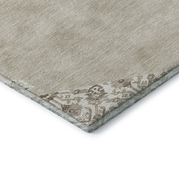 HomeRoots 9' X 12' Stylish Beige, Ivory & Brown Oriental Washable Area Rug - UV Protection & Stain Resistant! 679329