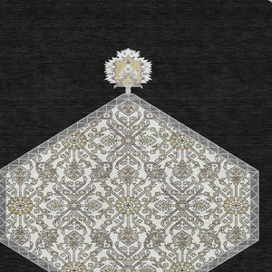 HomeRoots 10' X 14' Elegant Black, Ivory & Gold Oriental Washable Area Rug with UV Protection for Homes 679336