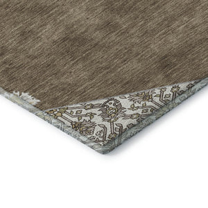 HomeRoots 8' X 10' Brown Beige Gray Oriental Washable Area Rug - Durable, Stylish, UV-Resistant for Homes 679340