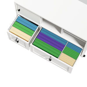English Elm 28"h White Steel Rolling File Cabinet Locking Drawers Quiet Slides Home Office T2398P465996