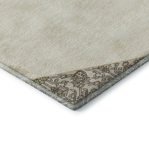 HomeRoots 5' X 8' Washable Ivory Beige & Gray Oriental Area Rug with UV Protection for Elegant Living Spaces 679362