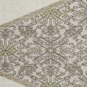 HomeRoots 8' Ivory Beige and Gray Oriental Round Rug - Washable, UV Protected, Durable for Homes with Kids & Pets 679363