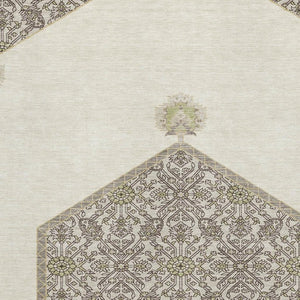 HomeRoots 9' X 12' Ivory Beige & Gray Oriental Area Rug – Washable, UV-Protected, Stain Resistant & Stylish 679365